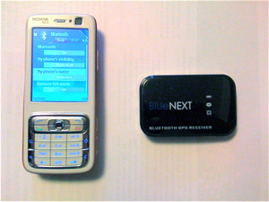 Nokia N73 with Bluetooth GPS Receiver BlüeNEXT BN909GR